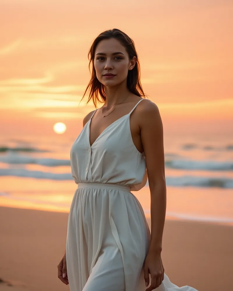 Exemple illustrant la commande /afrobeach : Plage au coucher du soleil