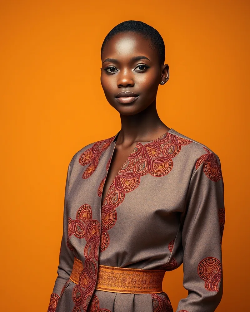 Exemple illustrant la commande /afrowax : Tenue en tissu africain