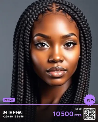 Exemple illustrant la commande /braidstyle : Tresses et coiffures protectrices