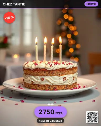 Example illustrating the /celebrationcake command: Celebration cake