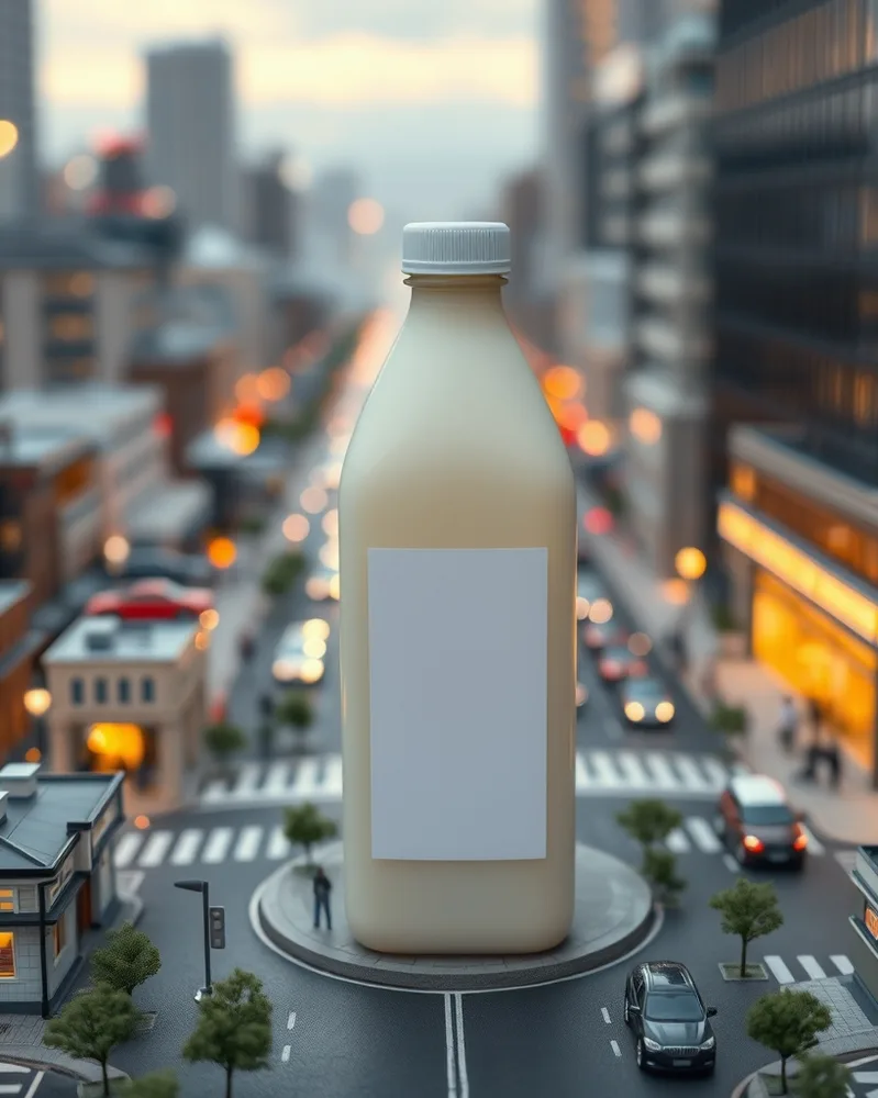 Exemple illustrant la commande /diocity : Produit entouré d’une mini-ville