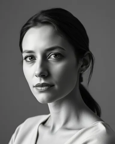 Exemple illustrant la commande /editbw : Portrait noir et blanc éditorial