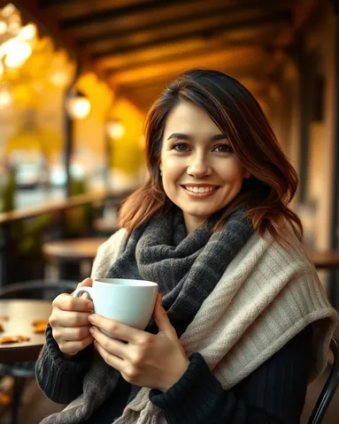 Exemple illustrant la commande /editcafe : Portrait lifestyle au café