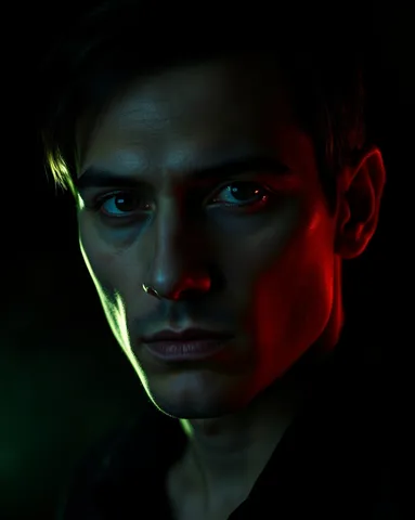 Example illustrating the /editdark command: Dark cinematic portrait