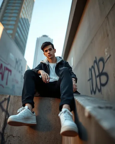 Example illustrating the /editstreet command: Urban portrait in streetwear