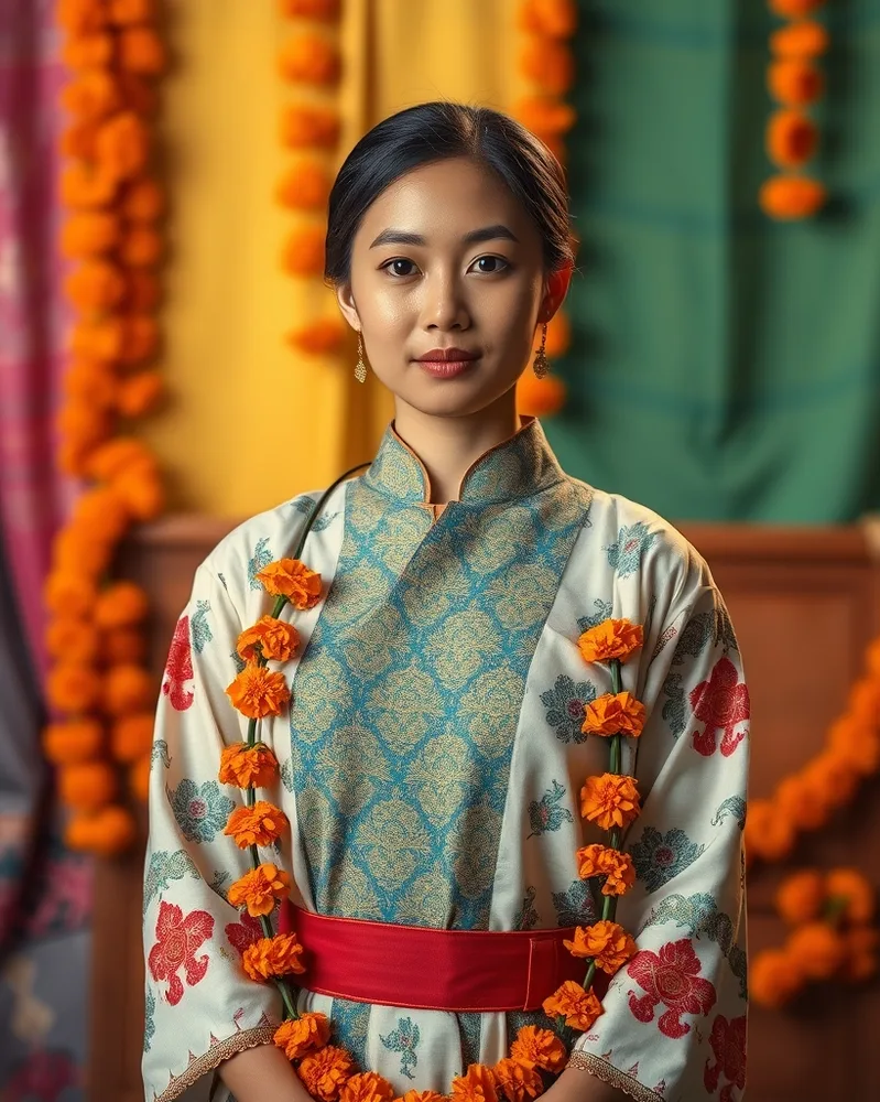 Example illustrating the /edittraditional command: Traditional outfit in the spotlight