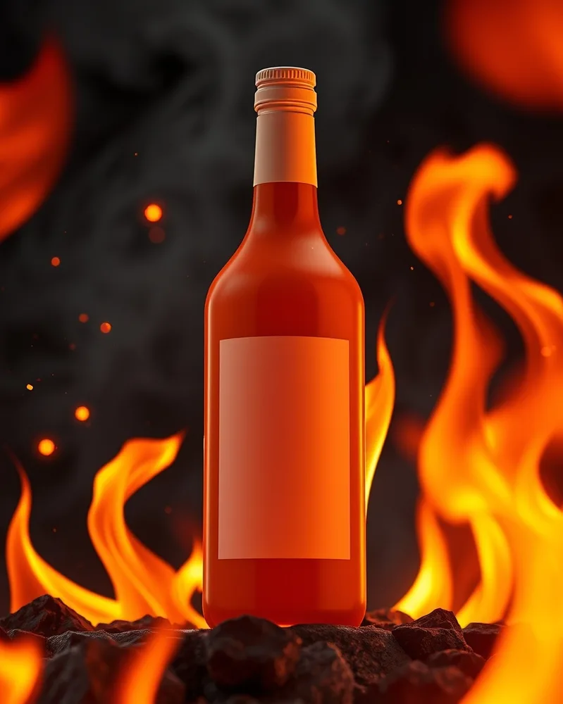 Exemple illustrant la commande /fire : Flammes et étincelles