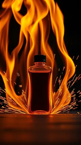 Example illustrating the /fireburst command: Flames around the product