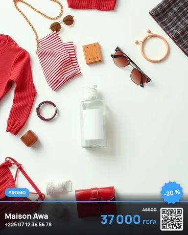 Exemple illustrant la commande /flatlay : Vêtements à plat