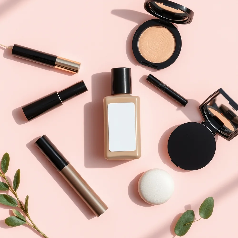 Exemple illustrant la commande /makeupflat : Lot de produits maquillage