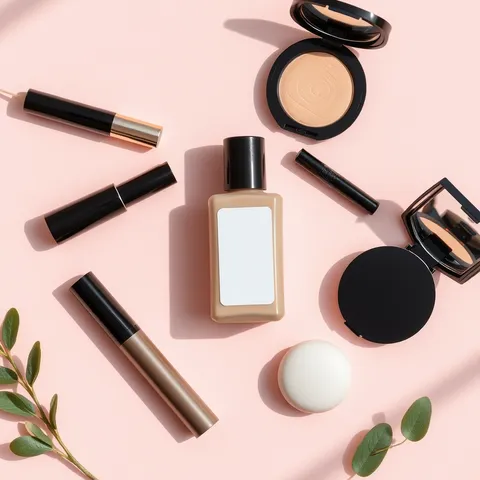 Exemple illustrant la commande /makeupflat : Lot de produits maquillage