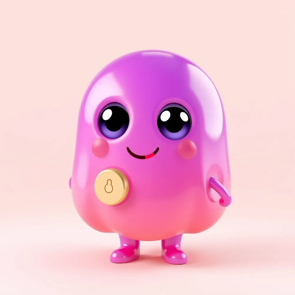 Exemple illustrant la commande /mascotblob : Personnage gélatineux amusant