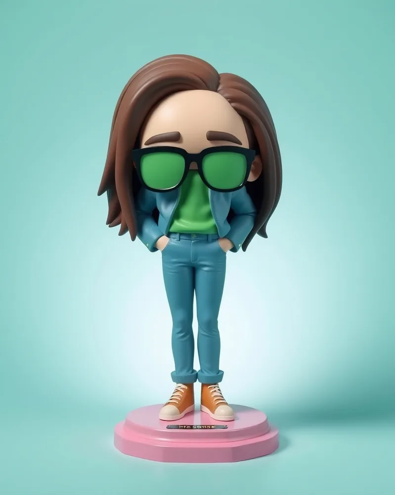 Example illustrating the /mascotportrait3d command: 3D figurine of the person