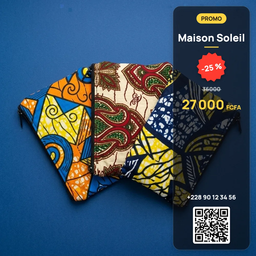 Résultat de la commande /pagnepouch : Pochettes en pagne
