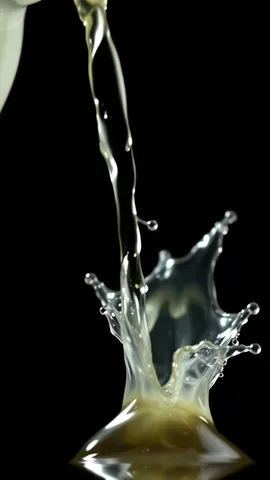 Example illustrating the /pourslow command: Poured liquid