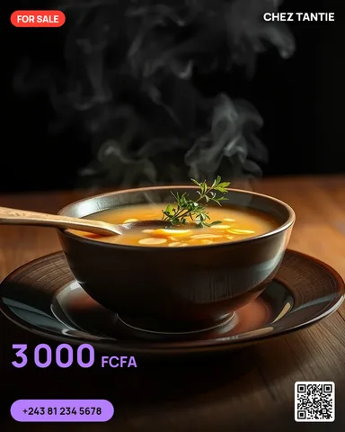 Example illustrating the /soupwarm command: Steaming soup and broth