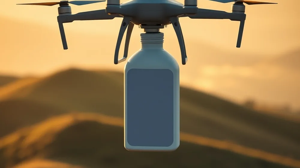 Exemple illustrant la commande /techdrone : Drone en vol
