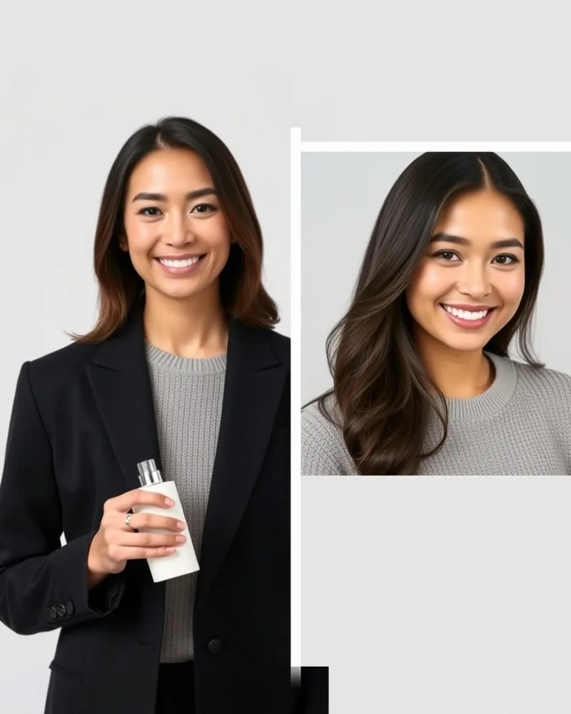 Exemple illustrant la commande /useproduct : Personne avec votre produit